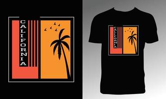 diseño de camiseta de playa de california vector