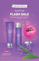 Skincare Flash Sale Poster Template vector