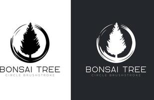 bonsai tree logo design vector template