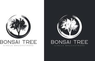 bonsai tree logo design vector template