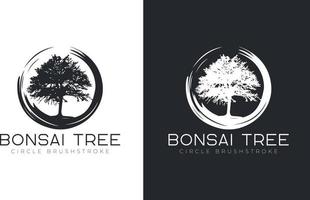 bonsai tree logo design vector template
