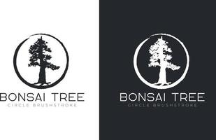 bonsai tree logo design vector template