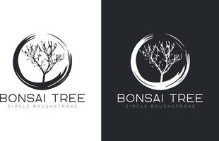 bonsai tree logo design vector template