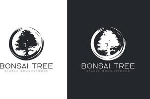 bonsai tree logo design vector template