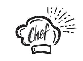 Chef hat, hand drawn style, vector illustration.