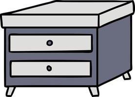 cartoon doodle of a bedside table vector