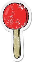 distressed sticker of a cartoon lollipop vector