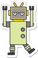 sticker of a cute cartoon robot vector