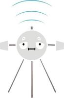 flat color retro cartoon satellite vector