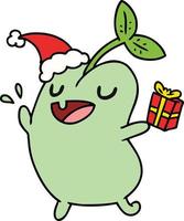 christmas cartoon of kawaii seed vector