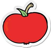 sticker of a cartoon apple vector