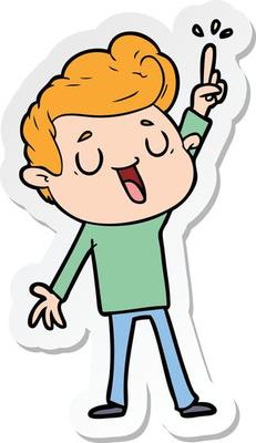 sticker of a happy cartoon man