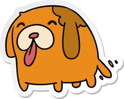 sticker cartoon kawaii of a cute dog vector