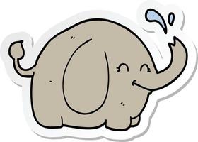 sticker of a cartoon elephant vector