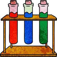 textured cartoon doodle of a science test tube vector