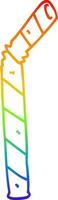rainbow gradient line drawing cartoon straw vector