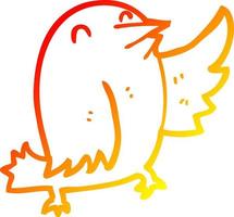 warm gradient line drawing cartoon bird vector