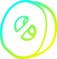 cold gradient line drawing cartoon number zero vector