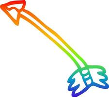 rainbow gradient line drawing cartoon primitive arrow vector