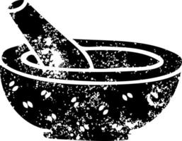 quirky distressed symbol pestle and mortar vector