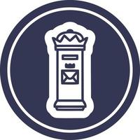 British postbox circular icon vector