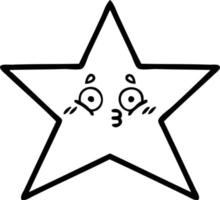 line drawing cartoon star fish vector