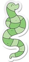 sticker of a quirky hand drawn cartoon snake vector