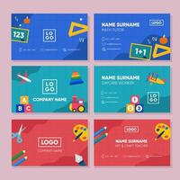 Elementary Children or Daycare Tutor Business Card Set vector