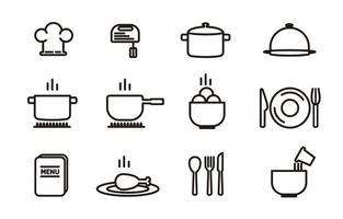 Chef or Private Caterer Icon Set vector