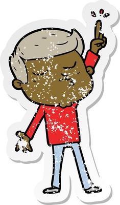 distressed sticker of a cartoon model guy pouting