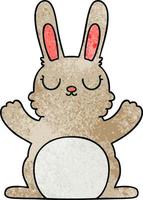 quirky hand drawn cartoon rabbit vector