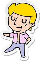 sticker cartoon of kawaii older man vector