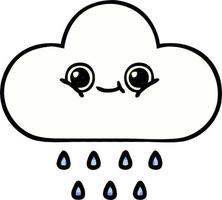 comic book style cartoon rain cloud vector