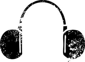 auriculares retro con símbolo angustiado vector