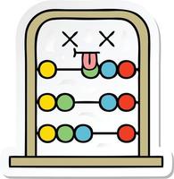 sticker of a cute cartoon abacus vector