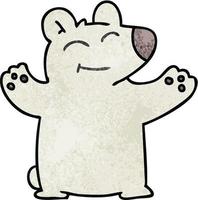 quirky hand drawn cartoon polar bear vector