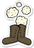 sticker of a old boots cartoon vector