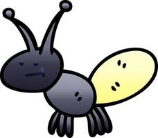 quirky gradient shaded cartoon light bug vector