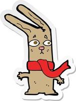 sticker of a cartoon rabbit vector