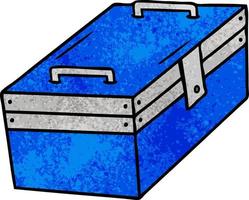 textured cartoon doodle of a metal tool box vector