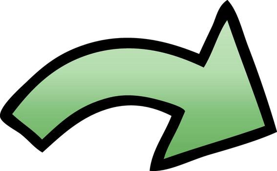 gradient shaded cartoon pointing arrow vector