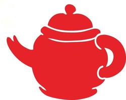 cartoon doodle of a blue tea pot vector