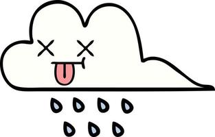 cute cartoon rain cloud vector