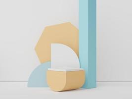 3d render display podium for product and cosmetic presentation. Minimal scene for advertising. Abstract clean background for web banner and mock up. simple geometric shapes. photo