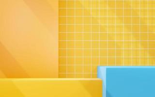 3d render abstract display podium platform for  product presentation and advertising. Minimal scene backdrop with clean design. Vacant pedestal for mock up. Empty stage with pastel color for cosmetic. photo