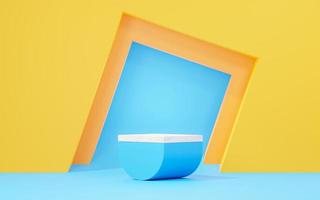 3d render abstract display podium platform for  product presentation and advertising. Minimal scene backdrop with clean design. Vacant pedestal for mock up. Empty stage with pastel color for cosmetic. photo