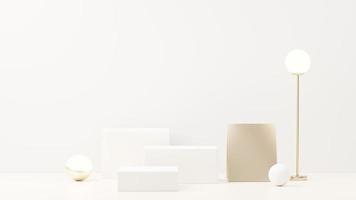 3d render abstract display podium platform for  product presentation and advertising. Minimal scene backdrop with clean design. Vacant pedestal for mock up. Empty stage with pastel color for cosmetic. photo