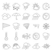 Weather icons set, outline style vector