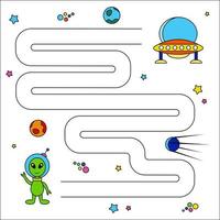 Children's educational game - a maze. Developmental task for preschool children. Learning book, coloring book, developing, recreation, development. vector