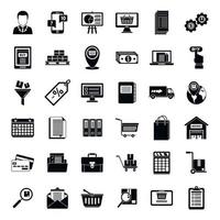 Purchasing Manager finance icons set, simple style vector